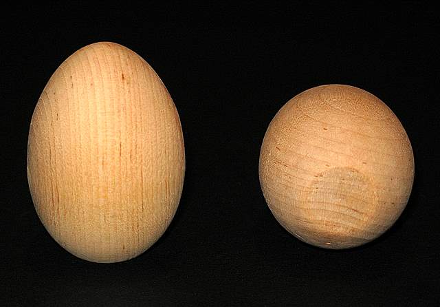 Wood Hen Egg - 2-1/2" Tall x 1-3/4" Diameter - Great for Easter!